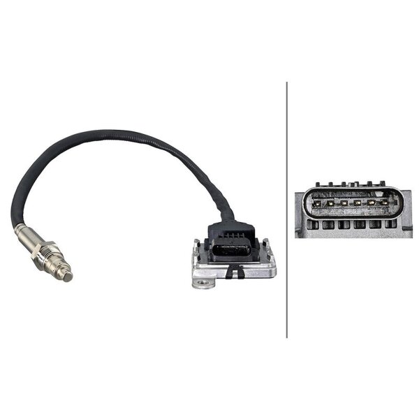 NOx sensor M20X1.5 6-pin 390mm cable HELLA for e.g. OPEL Insignia A