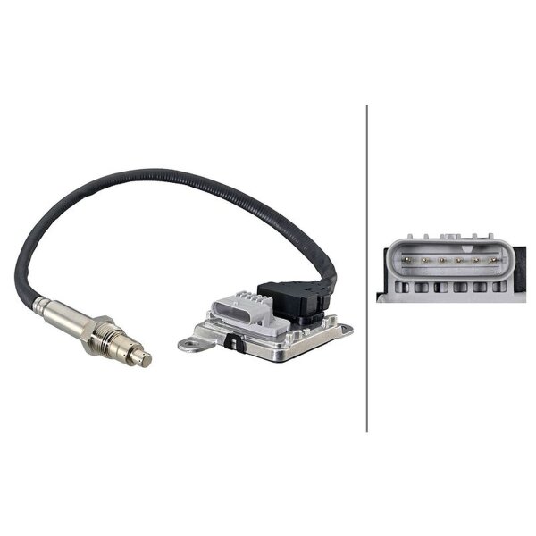 NOx sensor M20X1.5 6-pin 390mm cable HELLA for e.g. OPEL Insignia A