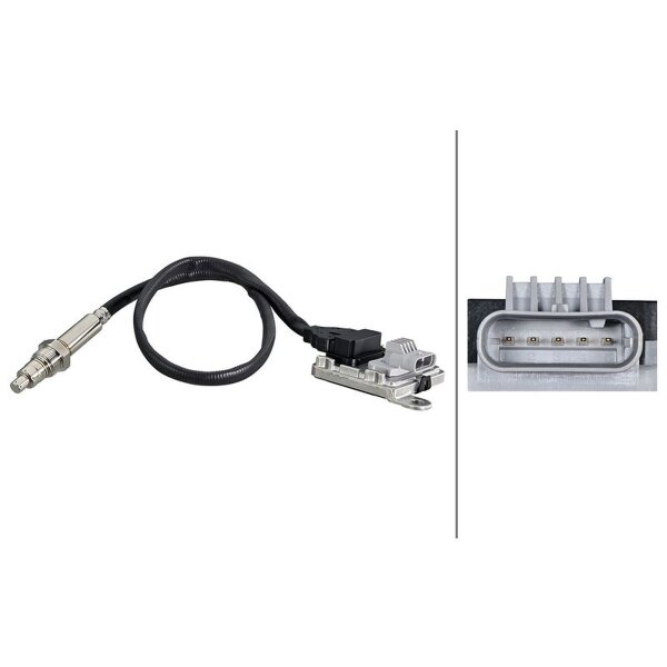 NOx sensor urea injection M20X1.5 5-pin 590 mm cable HELLA