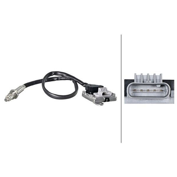 NOx sensor M20X1.5 5-pin 490mm cable HELLA for e.g. CITROËN Berlingo