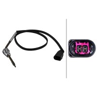Sensor Abgastemperatur geschraubt 2-polig 470mm Kabel HELLA für u.a. CHEVROLET