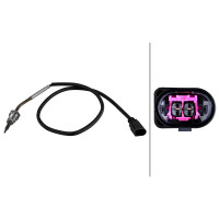 Sensor Exhaust Gas Temperature 2-pin 550 mm cable HELLA for e.g. VW TRANSPORTER