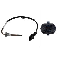 Sensor Abgastemperatur geschraubt 2-polig 270mm Kabel HELLA für u.a. OPEL