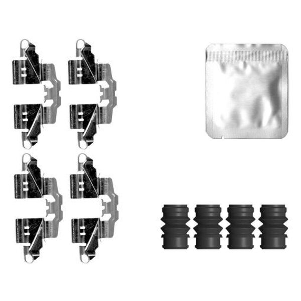 Accessory Kit, Disc Brake Pads 9 pcs. HELLA for SUZUKI SWIFT and others