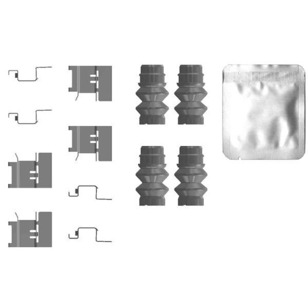 Accessory Kit, Disc Brake Pads 13 pcs. HELLA for e.g. VW CRAFTER