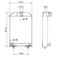 Kühler Motorkühlung Kühlrippen gelötet 490 - 395 mm Kupfer NRF für JOHN DEERE
