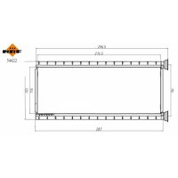 Heat exchanger for interior heating 104 mm - 276 mm NRF for e.g. PEUGEOT 3008