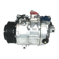 Compressor air conditioning with V-ribbed belt pulley...