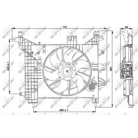 Lüfter Motorkühlung Anti-Überhitzung 350 W NRF passend für u.a. DACIA DUSTER
