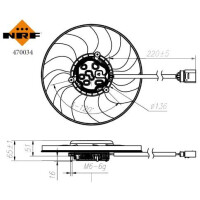 Engine cooling fan 200 W NRF suitable for SEAT ALHAMBRA and others