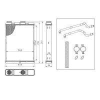 Wärmetauscher Innenraumheizung 202 mm - 159 mm NRF für NISSAN QASHQAI