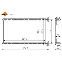 Heat exchanger for interior heating 133 mm - 245 mm NRF for e.g. MB C-CLASS