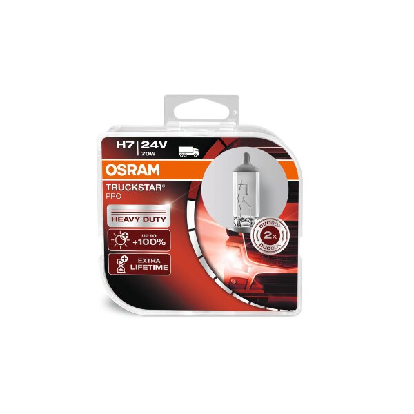 2 OSRAM TRUCKSTAR PRO H7 Halogen-Scheinwerferlampe 24V LKW Lampe