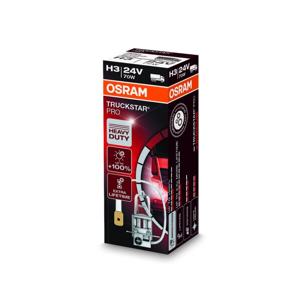 Bulb H3 24V folding box OSRAM TRUCKSTAR® PRO suitable for commercial vehicles