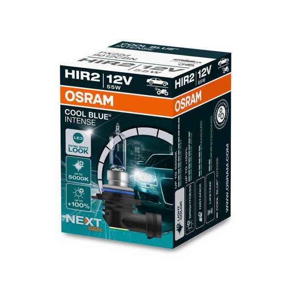 Glühlampe HIR2 12V 55W PX22d 5000K OSRAM COOL BLUE® INTENSE Next Gen +100%