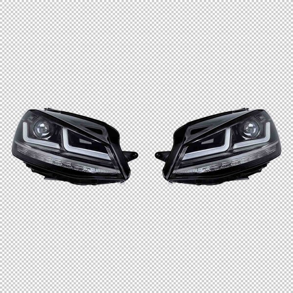 Headlight set LED OSRAM LEDriving chrome suitable for Golf VII +200% brighter