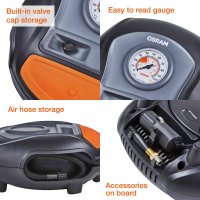 OSRAM TYREinflate 200 Analoge Reifenpumpe tragbarer 12V Kompressor