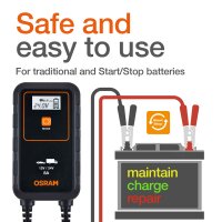 OSRAM BATTERYcharge 908 KFZ-Batteriewartungsgerät 12V & 24V Batterieladegerät