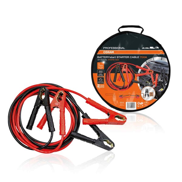Starthilfekabel 3,5m max. 700 A 350 cm OSRAM für Benziner Dieselmotoren