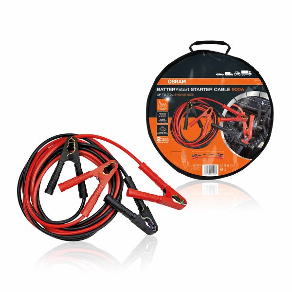 Jumper cable 4.5m max. 900 A 450 cm OSRAM for petrol and diesel engines