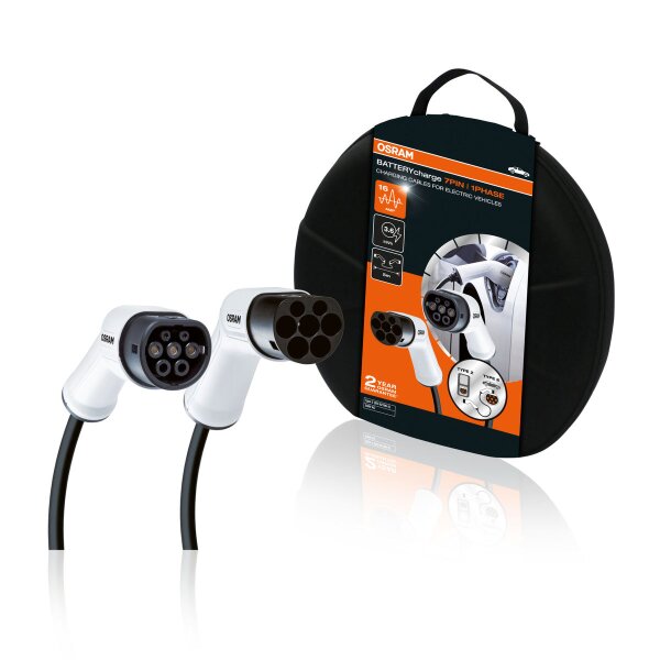 Ladekabel für Elektrofahrzeuge 16 A Ladestecker Typ2 OSRAM 5m 1-phasig