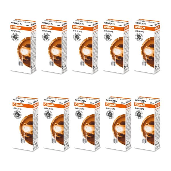 10 Glühlampen W5W 13,5V 50lm OSRAM ORIGINAL LINE passend für diverse PKW
