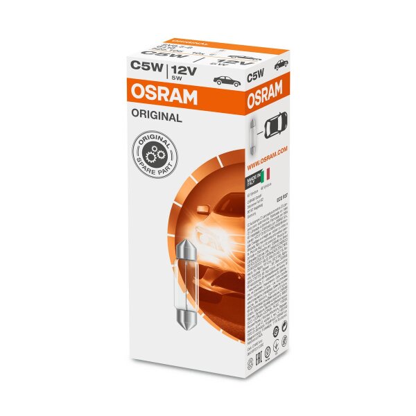 10 bulbs C5W 12V OSRAM ORIGINAL FESTOON suitable for various cars