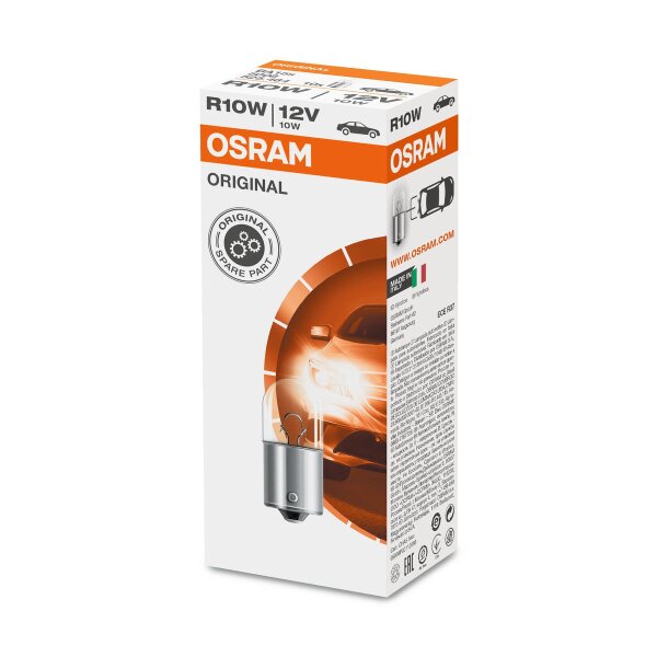 10 bulbs R10W 12V with metal base OSRAM ORIGINAL LINE suitable for cars