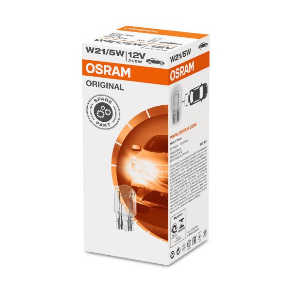 10 bulbs W21 5W 12V OSRAM ORIGINAL LINE suitable for various cars