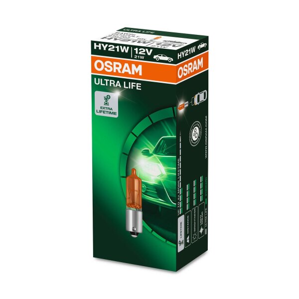 10 bulbs for indicator HY21W 12V 21W BAW9s OSRAM ULTRA LIFE for cars