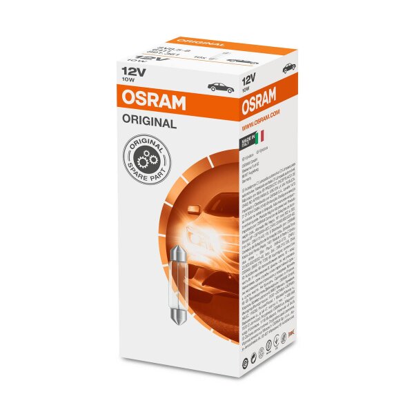 10 Glühlampen 12V 100lm OSRAM ORIGINAL FESTOON passend für diverse PKW