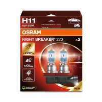 2 OSRAM NIGHT BREAKER 220 H11 halogen headlight bulbs...