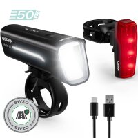 Bicycle light set LED 3.7V 6,300K 100lm OSRAM...