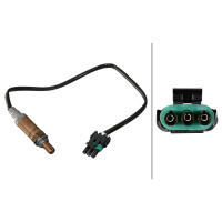 Lambdasonde Sprungsonde 3-polig 445 mm Kabel HELLA für u.a. OPEL OMEGA