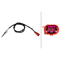 Sensor Exhaust Gas Temp screwed 2-pole 850 mm cable HELLA for e.g. VW GOLF