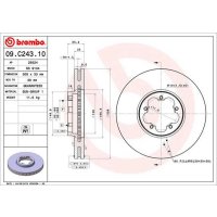 Front brake disc 308mm BREMBO for FORD TRANSIT Bus