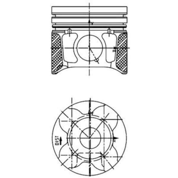 Kolben Trapezpleuel 75,5mm KOLBENSCHMIDT für CITROEN BERLINGO