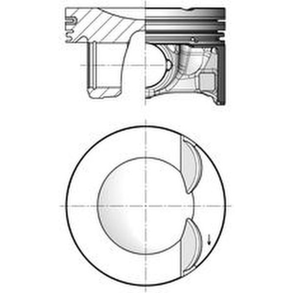 Kolben Trapezpleuel 82,51mm KOLBENSCHMIDT für AUDI A3