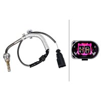 Sensor Abgastemperatur geschraubt 2-polig 366 mm Kabel HELLA für u.a. AUDI Q5