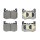 Brake pad set excl. wear warning contact 15.7 mm A.B.S. for e.g. JAGUAR F-PACE