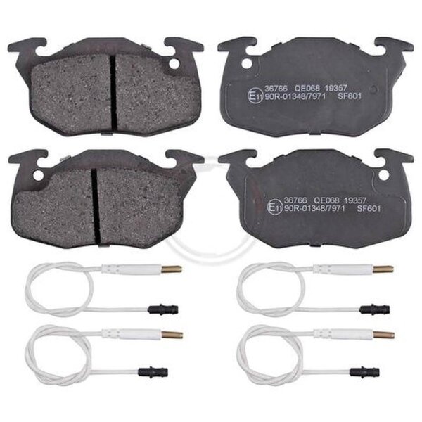Brake pad set incl. wear warning contact 18 mm A.B.S. for e.g. PEUGEOT 106