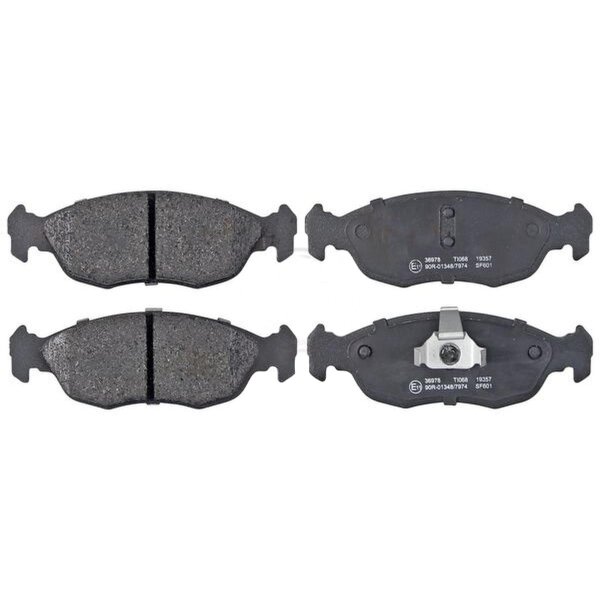 Brake pad set without wear sensor 16.2 mm A.B.S. for e.g. PEUGEOT 106