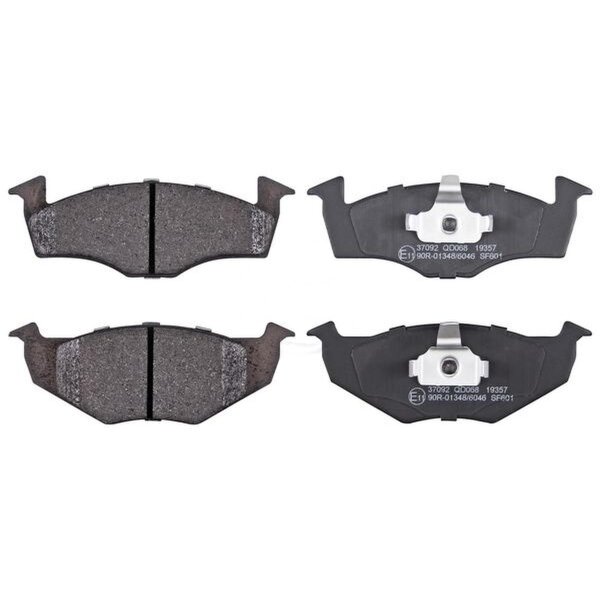 Brake pad set without integrated wear sensor 15 mm A.B.S. for e.g. VW POLO