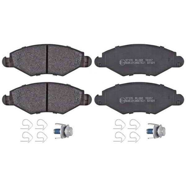 Brake pad set without wear sensor 18 mm A.B.S. for e.g. PEUGEOT 206