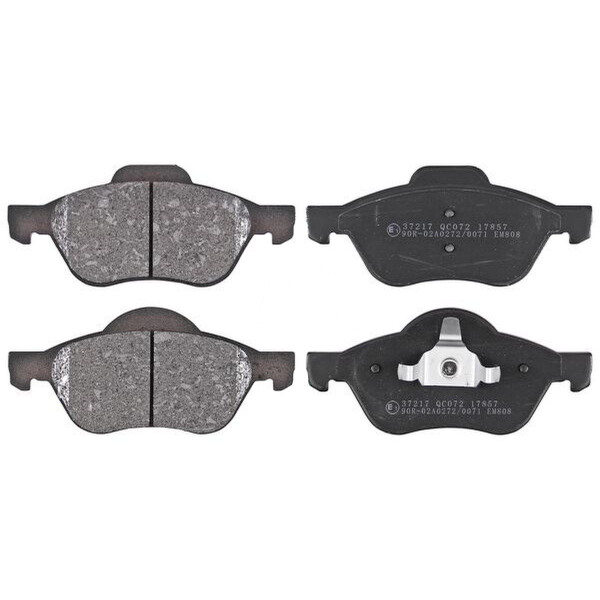 Brake pad set without wear sensor 17.4 mm A.B.S. for e.g. RENAULT MEGANE