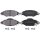 Brake pad set with acoustic wear warning 17 mm A.B.S. for TOYOTA YARIS