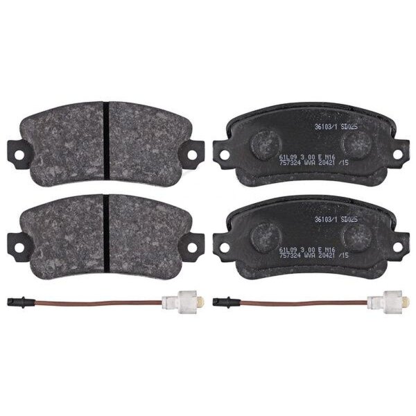 Bremsbelagsatz für Verschleißwarnanzeige 15 mm A.B.S. für u.a. TALBOT 1307-1510