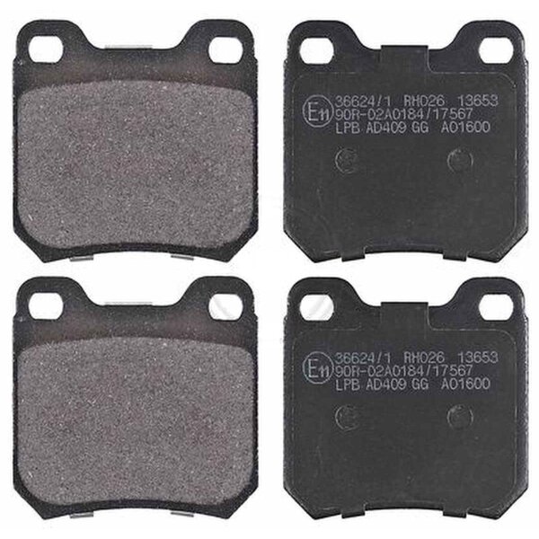 Brake pad set without wear sensor 15 mm A.B.S. for e.g. OPEL OMEGA