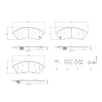 Brake pad set disc brake 19 mm BREMBO for FORD RANGER and...