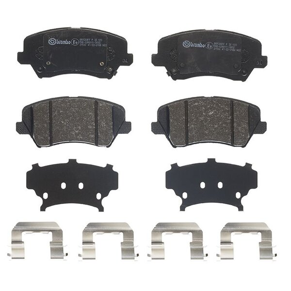 Brake pad set disc brake 17 mm BREMBO suitable for e.g. HYUNDAI i30